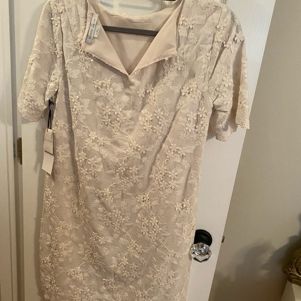 W by Worth Cream Lace Midi Dress - Picture 4 of 5